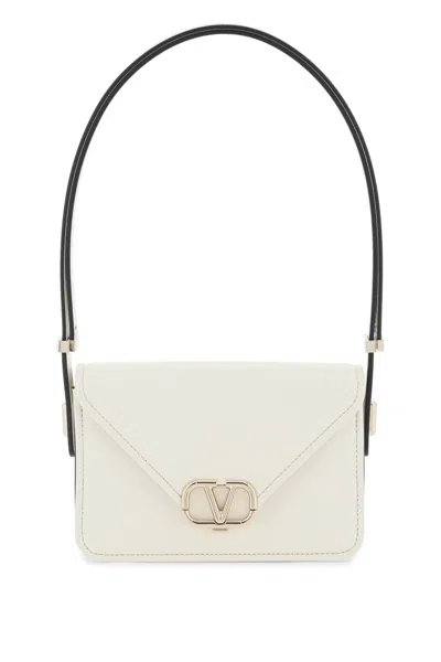 Valentino Garavani Letter Bag Small Shoulder Bag In Smooth Calfskin In White