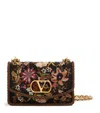 Valentino Vain Embroidered Foldover Top Shoulder Bag