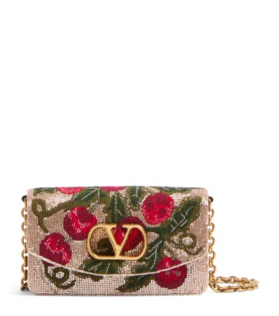 Valentino Garavani Small Silk Vain Cherry Clutch Bag