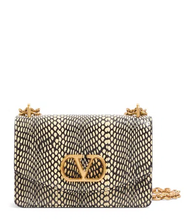 Valentino Garavani Small Snakeskin Vain Shoulder Bag In Multi