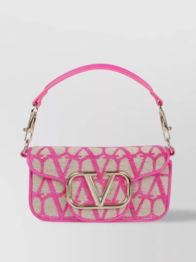 Valentino Garavani Small Textured Chain Strap Shoulder Bag In Brown