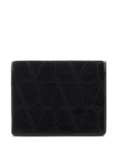 Valentino Garavani Small Toile Iconographe Wallet In Black