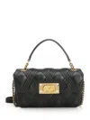 Valentino Small Top Handle Bag | Quiltie 67 | Nappa Deluxe/a.brass Logo-pall.studs-ant Handbags Black