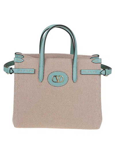 Valentino Garavani Valentino Structured Small Tote With Vlogo Signature In Neutrals