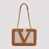 Valentino Beige Fabric Shoulder Bags