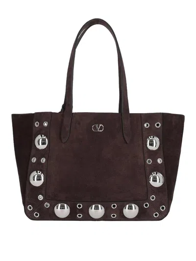 Valentino Garavani Small Tote Bag In Brown