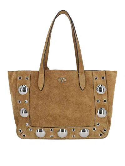 Valentino Garavani Small Tote Bag In Brown