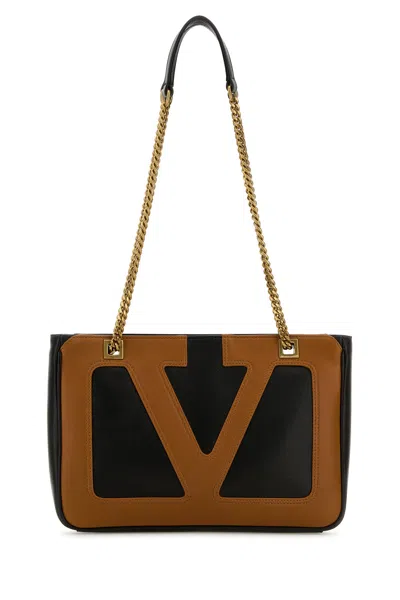 VALENTINO GARAVANI VALENTINO GARAVANI BLACK NAPPA LEATHER SMALL VIVA SUPERSTAR SHOULDER BAG