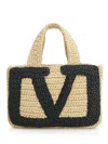 Valentino Small Tote Viva Superstar Crochet Rafia In Black