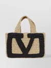 Valentino Small Tote Viva Superstar Crochet Rafia In Black