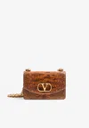 Valentino Small Vain Lizard-embossed Leather Shoulder Bag In Brown