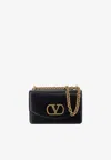 Valentino Small Vain Shiny Leather Crossbody Bag In Black
