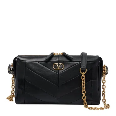 VALENTINO GARAVANI SMALL VALENTINO GARAVANI PANTHEA CHEVRON MOTIF CROSSBODY BAG