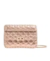 Valentino Small  Garavani Rockstud Spike Bag In Laminated Nappa In Pink
