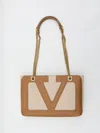 Valentino Small Viva Superstar Canvas Shoulder Bag In Brown
