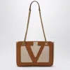 Valentino Small Viva Superstar Canvas Shoulder Bag In Beige