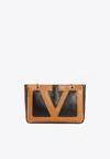Valentino Chain Strap Two-tone Shoulder Bag Collection In Black