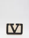 Valentino Garavani Garavani Viva Superstar Medium Nappa Leather Shopping Bag Woman Butter/black Uni In White