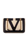 Valentino Superstar Leather Shoulder Bag With Chain Strap In Neutral