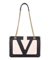 Valentino Garavani Garavani Viva Superstar Medium Nappa Leather Shopping Bag Woman Butter/black Uni In White