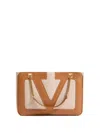 Valentino Garavani Viva Superstar Small Vlogo Canvas Tote Bag In Tobacco Spice