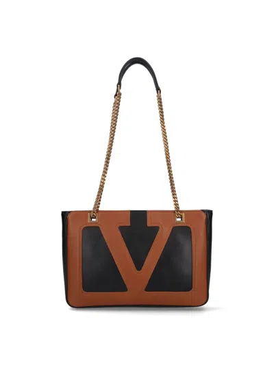 Valentino Garavani Small Viva Superstar Tote In Black