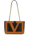 Valentino Chain Strap Two-tone Shoulder Bag Collection In Black