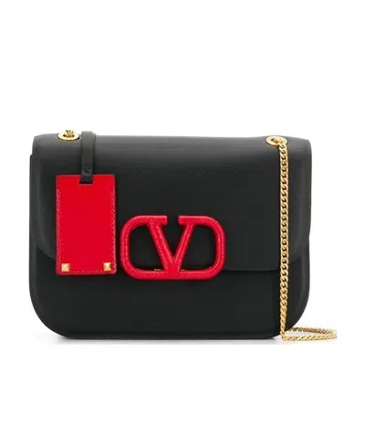 Valentino Garavani Small Vlock Shoulder Bag In Black