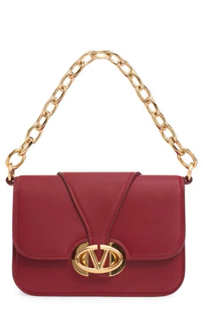 Valentino Garavani Small Vlogo Leather Shoulder Bag In Red