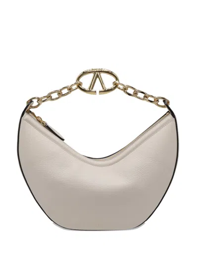 Pre-owned Valentino Garavani Small Vlogo Leather Tote Bag In Neutral