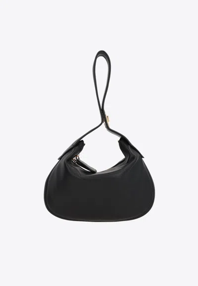 Valentino Garavani Small Vlogo Locker Hobo Bag In Black