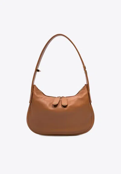 Valentino Garavani Small Vlogo Locker Hobo Bag In Brown