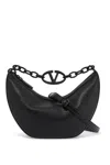 Valentino Small Vlogo Moon Bag Hobo In Hammered Leather