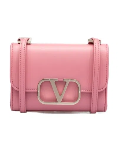 Valentino Garavani Small Vlogo Type Shoulder Bag In Pink