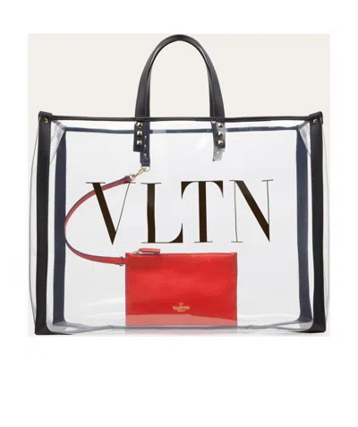 Valentino Garavani Small Vltn Logo Tote Bag In White