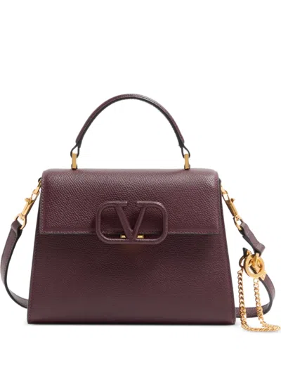 Valentino Garavani Small Vsling Grainy Calfskin Handbag In Red