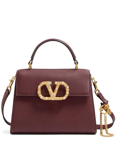 Valentino Garavani Vsling Small Handbag In Grainy Calfskin With Jewel Logo