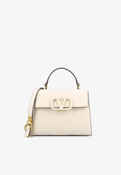 Valentino Garavani Small Vsling Leather Top Handle Bag In Orange