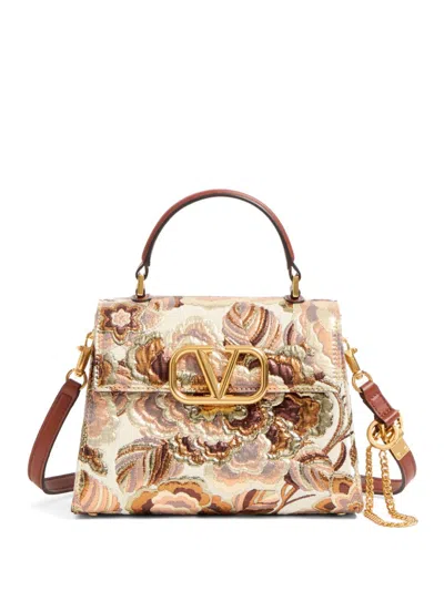 Valentino Garavani Small Vsling Tote Bag In Neutrals