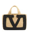 Valentino Garavani Viva Superstar Crochet Small Tote Bag In Neutral