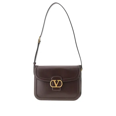 Valentino Garavani Smooth Leather '9to5' Shoulder Bag In Brown