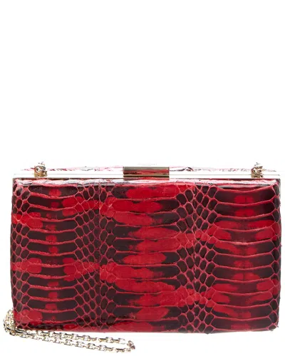 Valentino Garavani Valentino Snake-embossed Leather Clutch In Black
