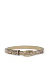 Valentino Snakeskin-effect Crystal-embellished Belt In Brown