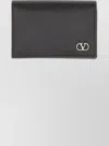 Valentino Snap Button Logo Cardholder Wallet In Black