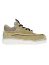 Valentino Mid-top Runboot Split Leather Sneaker In Zcn Hemp New Chinos N Chinos Nero I Grey Ivo