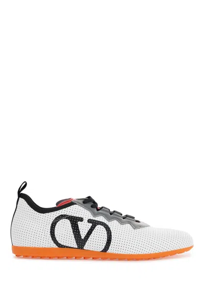 Valentino Garavani Sneaker In White Polyurethane With High Breathability And Hook-and-loop Closure
