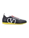 Valentino Garavani Black Sneakers With Asymmetric Toe And Vlogo Detail On The Side In Tech Fabric Ma In Black