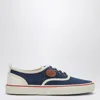 Valentino Garavani Blue Low Top Sneakers With Vlogo Patch On The Side In Cotton Man In Light Blue