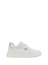 Valentino White Nappa Leather One Stud Sneakers In Bianco/platino/bianco/platino/bianco