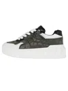 Valentino One Stud Xl Low-top Sneaker In Nappa Leather And Jacquard Toile Iconographe Technical Fabric In Uvj Army Green Ne Bia A Gr Oas Bia A Gr Bia